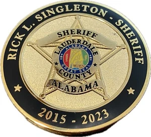 Rick L. Singleton Lauderdale County Sheriff Florence City Police Chief Coin - Picture 1 of 5