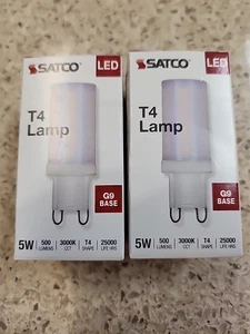 2 Satco S11236 JCD LED Bulb 120V 5W 40W Double Loop G9 T4 Frost 3000K Soft White - Picture 1 of 3