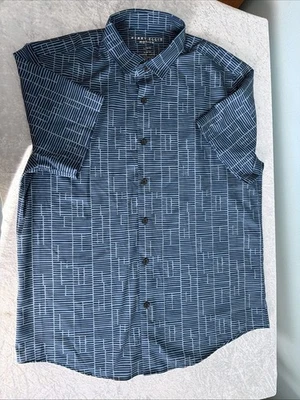 Perry Ellis Men's Short Sleeve Motion Button-Up Shirt, Size L Slim Fit - Image 1 of 4