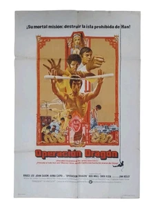 ENTER THE DRAGON (1973) Bruce Lee 1sh Original Spanish Movie Poster - Bild 1 von 3