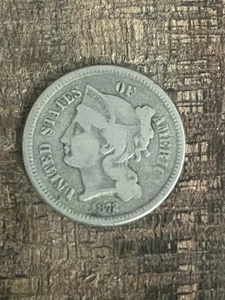 1872 3c US Three Cent Nickel - Picture 1 of 4