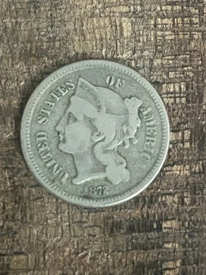 1872 3c US Three Cent Nickel - Image 1 of 4