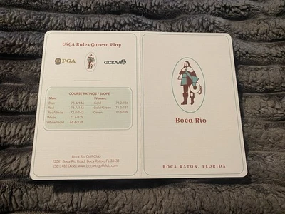 Tarjeta de puntuación del campo de golf de Boca Rio Boca Ratón Florida LPGA anfitrión Foto 1 de 2