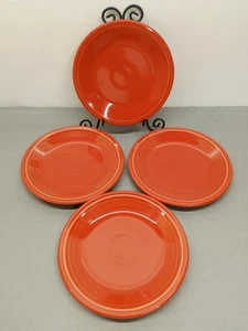 4 - Fiesta Fiestaware Scarlet Red Salad/Dessert Plates 7 1/4" HLC Lead Free USA - Picture 1 of 11