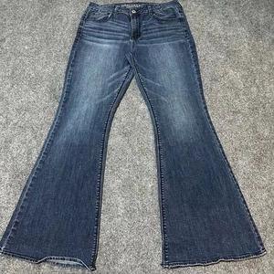 American Eagle Jeans Womens 14 Blue Denim Cotton Blend Hi Rise Artist Stretch - Picture 1 of 13