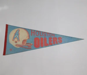 Vintage Original 1970er HOUSTON OILERS NFL Helm Logo Full Size Wimpel Flagge - Bild 1 von 6
