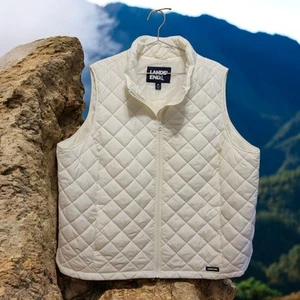 Lands' End Damen gefütterte Weste federfrei gesteppt elfenbein Größe 3X Taschen T21 - Bild 1 von 7