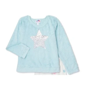 Top BMagical Niñas Manga Larga Esponjoso Cuello Redondo Lentejuelas Estrella Salón Aqua Talla 6 - Imagen 1 de 6