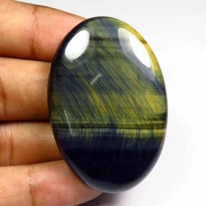 Cabujón Ovalado Ojo de Tigre 45x30mm 84Ct Natural Ojo de Tigre Azul Flash Piedra Preciosa TB-98 - Imagen 1 de 9