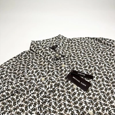 Michael Kors NWT Mens Long Sleeve Slim Fit Button Up Shirt Fall Leaves Size XL - Image 1 of 4