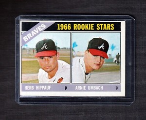 1966 Topps Baseball #518 Braves Rookie Stars Herb Hippauf/Arnie Umbach EX+-NRMT
