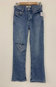 Free People Bella Baggy Bootcut Jeans Blue UK 4 W25 NEW RRP $128 - Picture 1 of 12