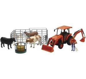 New-Ray NEWSS-33313 Kubota Farm Tractor with Cow Playset - Picture 1 of 1