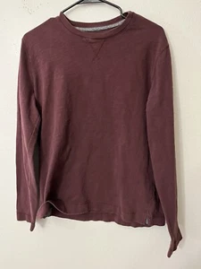 Calvin Klein Jeans Men's Medium M Knit Shirt Long Sleeves Maroon Pullover - Picture 1 of 6