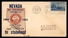 Mayfairstamps US 1952 Carson City NE 88th Anniversary NE Seal Cover aaj_29625