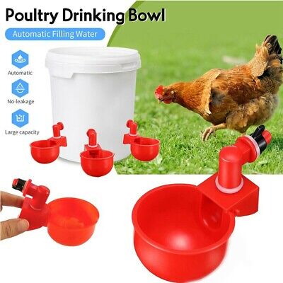 2/4Pcs Automatic Water Cups Poultry Drinker Waterer Chicken Duck Quail Drinking • 7.98€