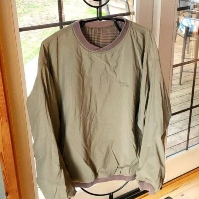 Izod Club Embroidered Nylon Reversible Pockets Crew Neck Pullover Sz L Jacket - Image 1 of 4