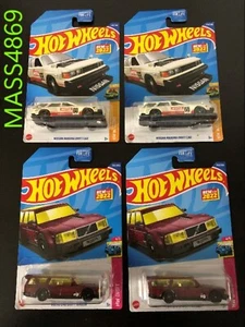 Hot Wheels 2022 Wagons NISSAN MAXIMA DRIFT CAR & Volvo 240 Drift Wagon Lot of 4 - Picture 1 of 12