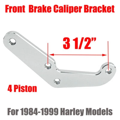 4 Piston Front Brake Caliper Bracket For 1984-1999 Harley Softail Dyna Sportster Foto 1 de 4