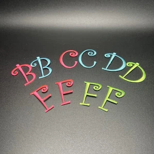 Joy Curly Brites Iron-on Embroidered Monogram Letter - YOU PICK! 80s Neon Colors - Picture 1 of 5