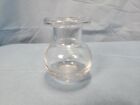 Blown glass clear small vase rolled upper edge 4.5 inch