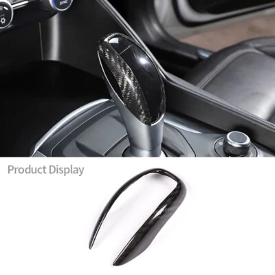 Embellecedores de perilla de cambio de marchas de coche de fibra de carbono para Alfa Romeo Giulia Stelvio 2017-2019 Foto 1 de 4