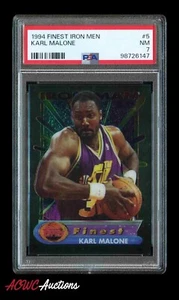 1994 Topps Finest Iron Men #5 Karl Malone PSA 7 (NM) - Picture 1 of 2