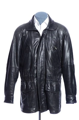 Mens Vintage 90s G-III Global Identity Black Buttery Soft Leather Coat Jacket L - Image 1 of 4