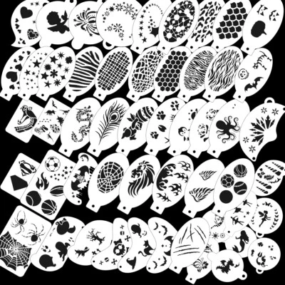 Bowitzki 45 PIEZAS Pintura facial Plantillas de pintura facial Plantillas para niños niños niños niñas