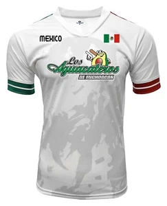 Jersey Mexico Aguacateros de Michoacan 100% Polyester White/Grey_Made in Mexico - Picture 1 of 4