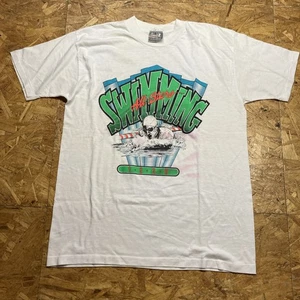 T-shirt vintage Skimmers anni 90 nuoto retrò adulto grande 1990 USA punto singolo C4 - Foto 1 di 7