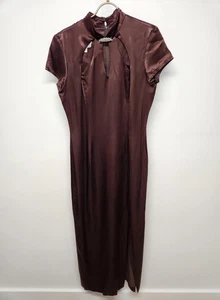 Vintage Gunne Sax by Jessica McClintock Damen braun Maxi Satin Kleid, Gr. 13/14 - Bild 1 von 14