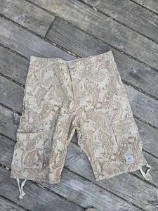 JMC Men's Cargo Shorts Size 38 Tan Paisley Multi Pocket - Picture 1 of 7