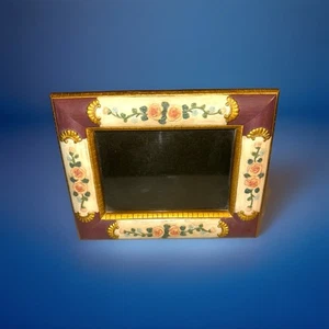 Vintage Photo Frame Picture Shabby Chic Resin Raised Rose Buds Free Standing - Picture 1 of 5