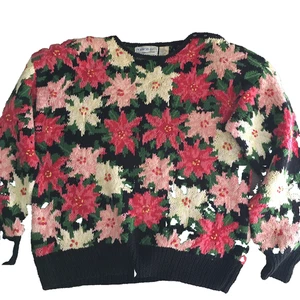 Northern Isles Pullover Damen mittel handgestrickt Pulli Weihnachtsstern Urlaub Weihnachten - Bild 1 von 16