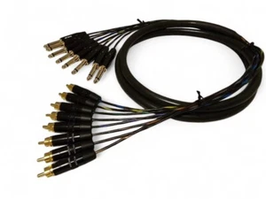 Canare 8 Channel Balanced Studio HIFI Mono Snake Cable, 1/4" TS  To RCA Male . - Picture 1 of 3
