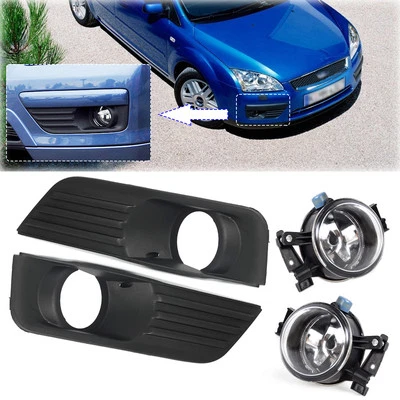 For 05-07 Ford Focus Front Lower Bumper Fog Light Lamp Grille Grill Left&Right Foto 1 de 4