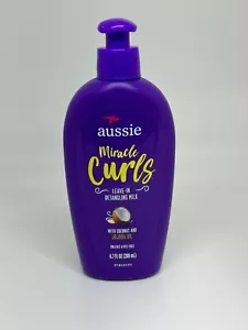 Aussie Miracle Curls Leave-In Detangling Milk 6.7 Fl Oz With Coconut Jojoba Oil - Picture 1 of 5