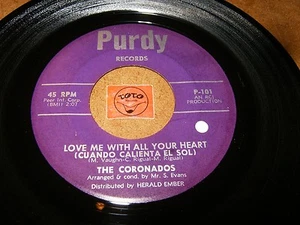 THE CORONADOS - QUERIDA - LOVE ME WITH ALL YOUR / LISTEN - VOCAL GROUP POPCORN - Picture 1 of 2