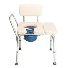 Medical Commode Chair Heavy Duty Steel Frame Potty Chair Toilet Commode w/ Pad