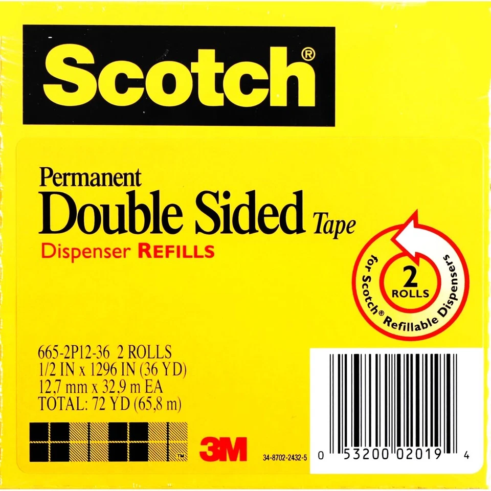 Scotch #665 Double Sided Permanent Tape 3" Core - image 1 of 1