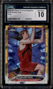 2023-24 Topps Chrome Sapphire Gold #169 Gradey Dick RC Rookie /50 CGC 10 - Picture 1 of 2