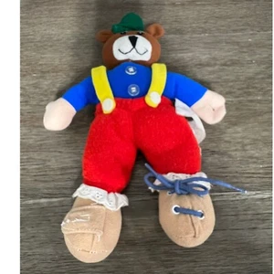 Gerber Plush Bear Toy Dressing Activity Learn to Dress Zipper Lace Button 11" - Picture 1 of 5