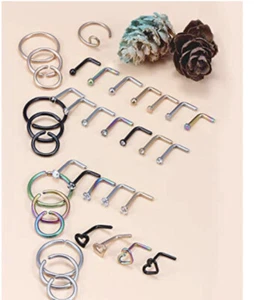 Nose Stud Rings Piercing Jewelry 36PCS 18g - Picture 1 of 4
