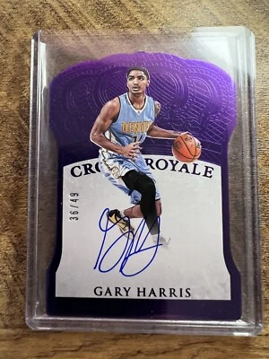 Preferred Crown Royale Gary Harris 2015-16 púrpura troquelado automático 36/49 Foto 1 de 4