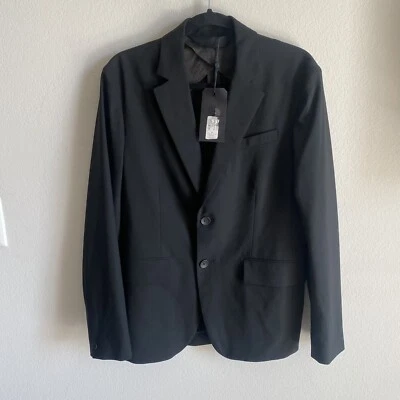 Rag & Bone Black Deconstructed Razor Wool Blend Blazer Jacket Mens Size 36 - Image 1 of 4