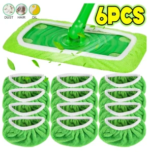 π§Ό Reusable Microfiber Mop Pads β 6pcs | Pet Hair, Dust & Dirt Cleaner - Picture 1 of 7