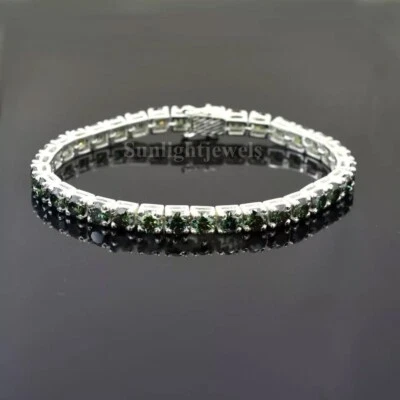 6mm Certified Blue Diamond Tennis Bracelet-Great Shine & Luster! - Image 1 of 4