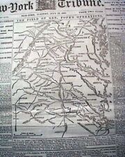Northern Virginia Campaign John Pope Operations Map 1862 Civil War Newspaper 