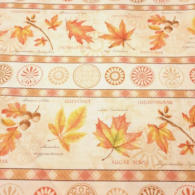 1 yarda Festival de Otoño Jane Maday Wilmington Impresiones Hoja Medallón Raya Foto 1 de 4